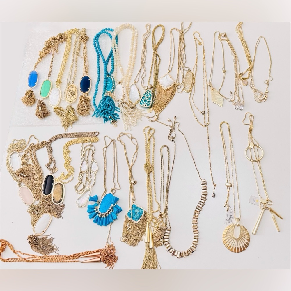 KENDRA SCOTT Tatiana Long Beaded Turquoise Tassel Statement Necklace - Picture 12 of 12